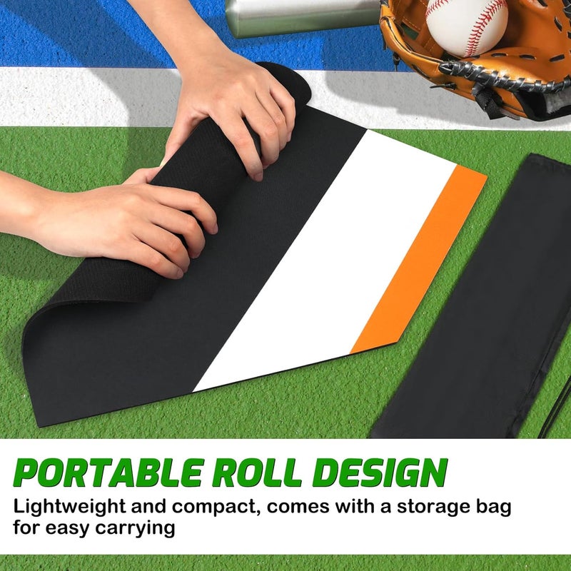 TRINKA Baseball & Softball Home Plate, 17 Inch Colored Portable Baseball Zone Training Home Plate with Carry Bag, Lightweight Non-Slip Rubber Mat Softball Bases Tool for Pitching and Hitting Practice - Image 4